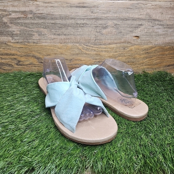 New Vans Ayla Slide Green Slip On Slides Flats - Picture 1 of 9